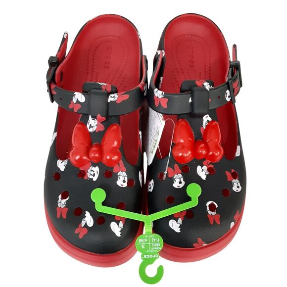 Crocs Disney Minnie Mouse Mary Janes Red Womens 10 Platform Slip On Chunky NWT - Picture 4 of 9